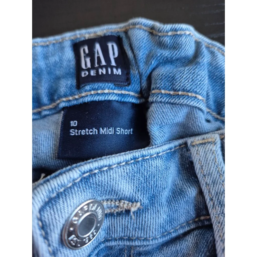 Girls GAP Light Blue Denim Stretch Midi Shorts Size 10
